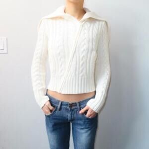 Moda International Women's Cream and White Cardigan